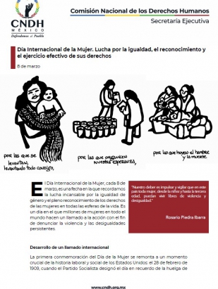 Día Internacional de la Mujer. Lucha por la igualdad, el reconocimiento y el ejercicio efectivo de sus derechos